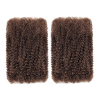 ANNA fabbrica Pre-allungata 4C extension per capelli colore caldo #4 colore marrone Afro crespo capelli umani sfuso per estensioni Dreadlock