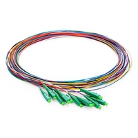 Cable de Fibra Óptica KNC de 1 m (3 pies), LC APC, Sin Recubrimiento, 12 Fibras, Codificado por Colores, OS2, Monomodo, PVC (OFNR), 0.9 mm, Modelo