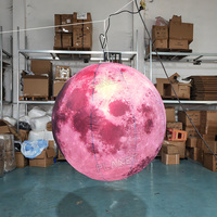 Ballon de lune en PVC suspendu géant extérieur Ballon de lune gonflable lumineux à LED