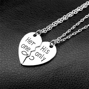 Collana per Coppie a Forma di Cuore 'Her One His Only', Regalo per San Valentino - Product Image 6