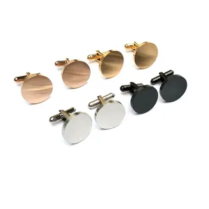 316L Surgical Stainless Steel Round Polished Plain Cufflinks For Men For Weddings Parties Engagements Anniversaries Gifts