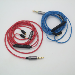 Tri Color Twisted Audio Cable With Mmcx Interface Volume <b>Control</b> For Se215 Se846 Se535 120Cm Nylon <b>Wire</b> - Product Image 1