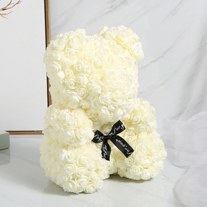 Leuchtender Rosenbär als Valentinstagsgeschenk, Künstliche Blume in Premium-Qualität, Rosen-Teddybär mit Box - Product Image 1