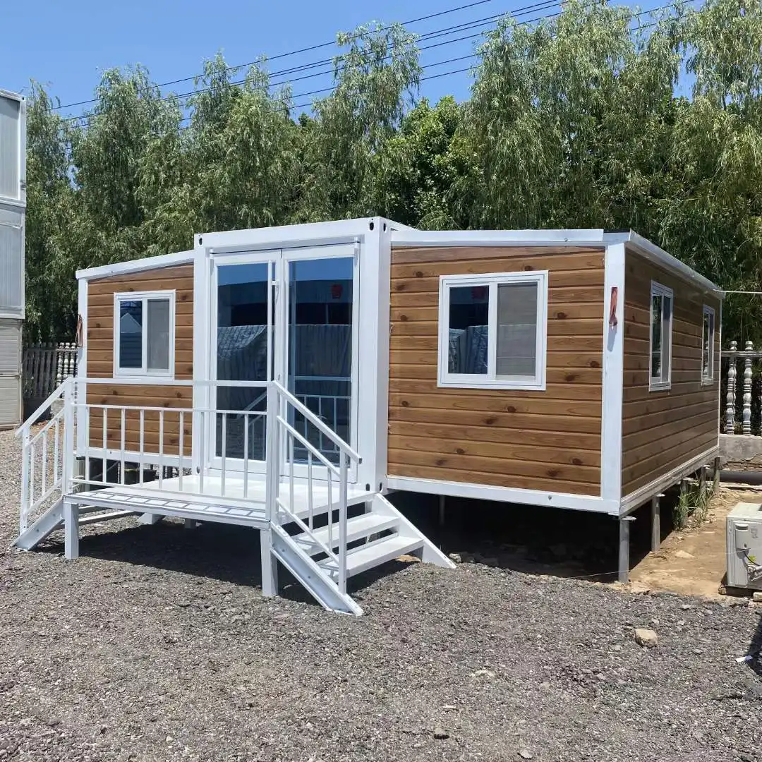 Caixa de expansão de 20/40 pés de asa dupla/casa do recipiente/casa minúscula com quarto, sala, cozinha e banheiro