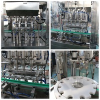 Machine de remplissage automatique à 4 têtes pour pâtes à tartiner au chocolat, mayonnaise, liquides chauds, vinaigre et huile en bouteille