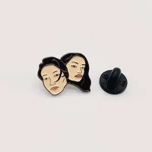Girls Head Portrait Anime Pins Manufacturer Customized Enamel Lapel Pin Badge Souvenir pins