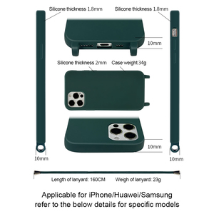 Funda de Silicona para Teléfono Móvil con Correa de Cuello y Cordón Cruzado con Diseño de Oso Lindo 2024 para iPhone 15 14 13 12 - Product Image 5