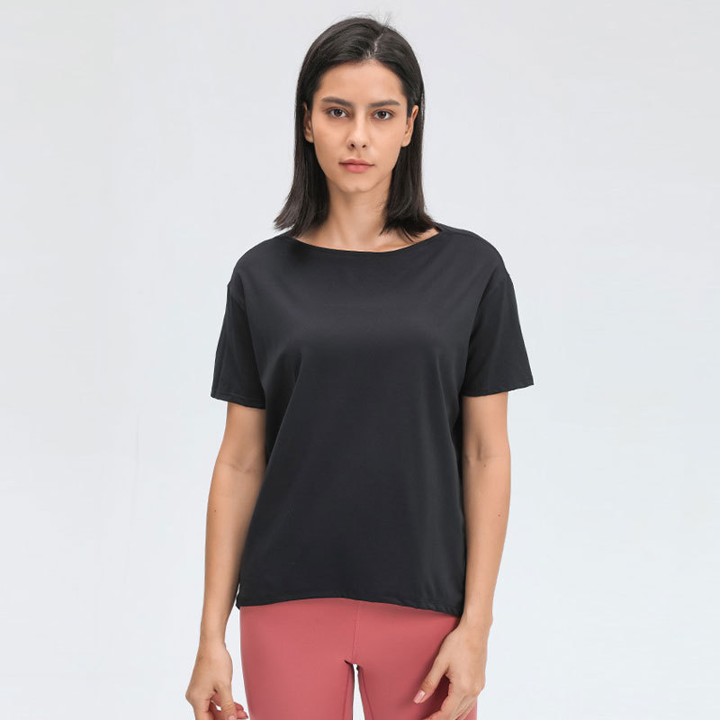 SportsTop Women's Loose Yoga Short Sleeve Fashion Pleated Activewear Quick Dry Breathable Workout T-shirt Plus Size