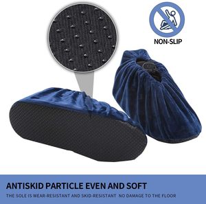 Protège-chaussures en flanelle transfrontaliers, couvre-chaussures en caoutchouc antidérapants pour la maison, couvre-chaussures réutilisables absorbants en chenille pour le nettoyage - Product Image 5