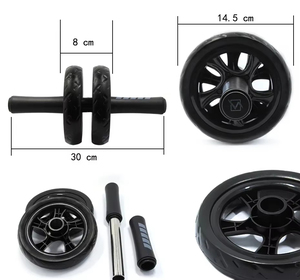 Rouleau abdominal de qualité supérieure, équipement de fitness, roue abdominale double silencieuse et antidérapante de 15 cm, pour exercices abdominaux, entraînement musculaire en salle de sport - Product Image 5