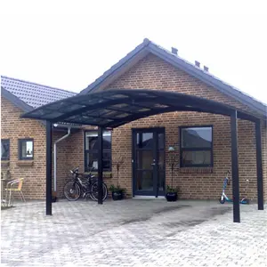 Factory Supplier Hangmei Aluminum Frame Carport Garage with Polycarbonate PC Roof Carport Double Car Shed