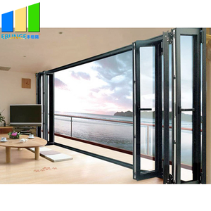 Pintu Lipat Aluminium Kaca Modern Tahan Api, Isolasi Panas & Tahan Air untuk Penggunaan Eksterior Hotel - Product Image 4