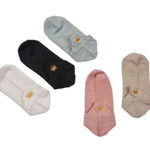 Women's Cotton Ankle <b>Socks</b> <b>Breathable</b> Mesh Pure Cotton Embroidered Crown Fashionable Japanese Style Boat <b>Socks</b> - Product Image 5