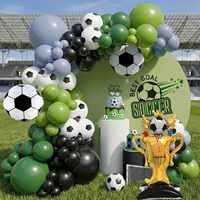 Kit d'arche de ballons sur le thème du football, ballons en forme de ballon de foot et de trophée de champion pour la décoration de fête de célébration d'un match de football