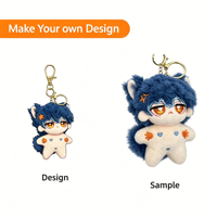 Porte-clés en peluche robot anime personnalisé, mini peluche de dessin animé, porte-clés en peluche douce, mascotte en peluche, jouet en peluche pour sac à dos, cadeau