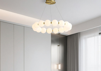 Lustre Suspendu Nordique Moderne et Minimaliste en Forme de Haricot Magique, Lampe Moléculaire pour Bar, Salle à Manger, Chambre et Salon