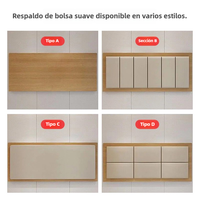 Ensemble de chambre à coucher en bois au design moderne personnalisé pour hôtels, villas, appartements – Lit double complet avec panneau et armoire individuelle portable