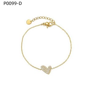 Amy Amy Heart Shape 925 <b>Silver</b> <b>Bracelet</b> With Zirconia For Women Everyday Wear Romantic Style Chain Link Jewelry - Product Image 2