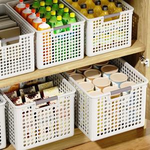Cestas de Almacenamiento de Plástico Rectangulares con Asa para Cocina, Escritorio, Organización de Juguetes, Capacidad de 30L, Color Blanco - Product Image 5