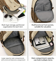 Tas Ransel Laptop Ekspansiabel 2026 dengan Port Pengisian Daya USB, Tahan Air, untuk Perjalanan Bisnis, Pria & Wanita