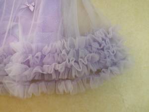 กระโปรงแต่งจีบลายดอกลาเวนเดอร์สไตล์เจ้าหญิงคอกลมลำลองประดับด้วยโบว์เล็กสำหรับเด็กผู้หญิง - Product Image 4