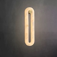 Applique murale en fer et marbre naturel, style luxe espagnol haut de gamme, pour mur de fond de salon, couloir d'hôtel et lampe de chevet de chambre