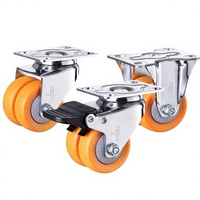 Roue industrielle double à roulement robuste de 15 pouces, chromée, avec roue double en nylon de 2 pouces, roue pivotante de 2 pouces
