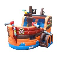 Tente et table gonflables commerciaux ADS 2205203 - Toboggan gonflable pour enfants en forme de bateau pirate - PVC sans plomb et ignifuge - Garantie 7 ans