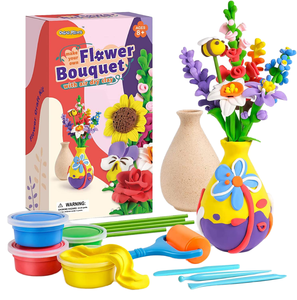 Kit de fleurs en argile à séchage à l'air personnalisé OEM, ensemble d'argile à modeler écologique à séchage à l'air, jouet artistique éducatif, décoration de la maison, cadeau - Product Image 1