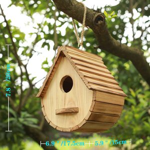 Natuurlijke Houten Vogel Huisopruiming Bluebird Vink Kardinalen Opknoping Vogelhuisje Voor Tuin Bezichtiging - Product Image 4