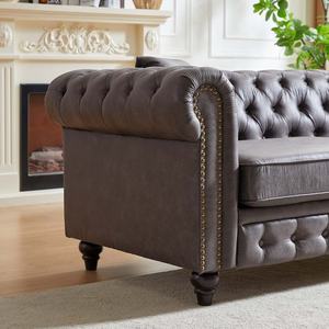 Sofá Chesterfield de 3 Plazas de Lujo Moderno, Tapizado en Terciopelo con Diseño Elegante para Sala de Estar - Product Image 5