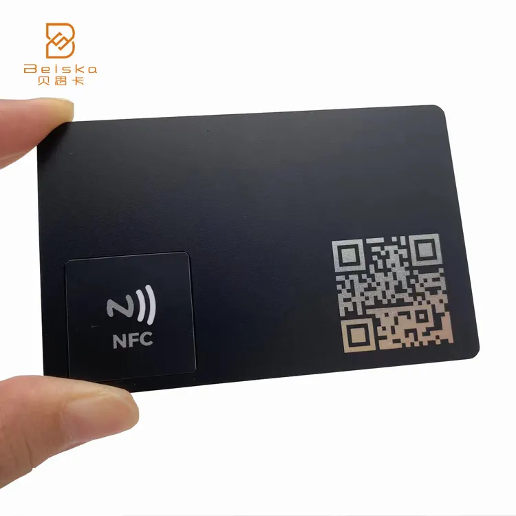 Toptan özelleştirmek paslanmaz çelik RFID kartvizit akıllı boş temassız NFC Metal kart