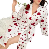 Nouveaux peignoirs amples et imprimés pour femmes, style européen et américain, grandes tailles, vêtements d'intérieur et pyjamas