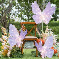 Grote gesimuleerde zijden bloemen vlinderlampjes gloeiende decoratie voor lentebruiloften en verjaardagsfeesten