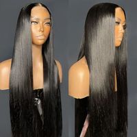 Perruques de cheveux brésiliens bruts perruques de cheveux brésiliens sans colle perruques de cheveux humains pré plumés pré coupés Hd dentelle frontale perruque droite à vendre