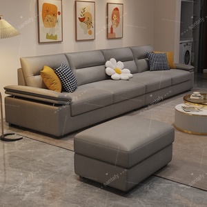 Nouveau style de canapé en L avec accoudoirs réglables, pieds en bois massif, design moderne pour petits appartements, ensemble de chaise longue - Product Image 5
