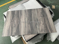 Table de salle à manger résistante aux intempéries et aux UV, durable, en HPL de 0,59'', 24''x30'', ronde, en marbre noir, en stratifié haute pression
