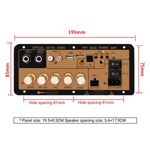 Bo mạch khuếch đại âm thanh xe hơi Mono Bluetooth 100W-300W, đầu vào sợi quang & điều khiển từ xa MIC kép, bộ thu sóng FM dùng cho gia đình - Product Image 4
