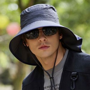 Men's Summer Anti-Ultraviolet Sun <b>Hat</b> Windproof Outdoor Mountaineering Fishing <b>Hat</b> - Product Image 2