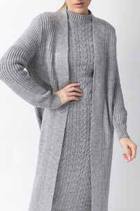 معطف ثلاثي فستان صوف برودة الطقس المناسبات الرسمية أو أنيقة محبوك يوميا عباية مفتوحة سيدة مكتب المرأة الشتاء دبي - Product Image 3