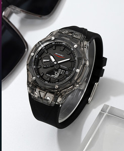 Montre de sport multifonctionnelle de forme angulaire Ga2100, série <span class=keywords><strong>Shock</strong></span> Style, <span class=keywords><strong>bracelet</strong></span> en silicone, double affichage <span class=keywords><strong>transparent</strong></span>, montres pour hommes - Product Image 2