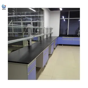 ZHIJIAN-Banco de laboratorio en forma de L, estante de laboratorio con estante de reactivo