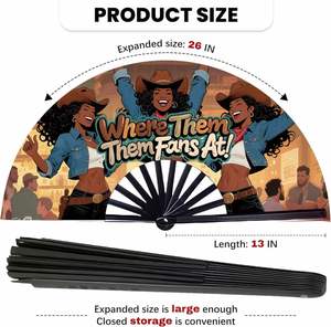 Abanicos Plegables de Bambú Personalizados de 13 Pulgadas con LED, Diseño Musical, Decoración Portátil para el Hogar, Grabado para el Año Nuevo Chino - Product Image 5