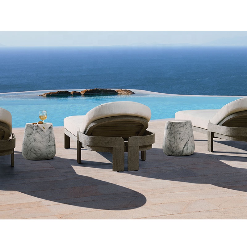 Outdoor furniture swing pool lounge hotel garden set teak wood beach lounge chaise