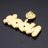 Hip Hop Bling Bling personnalisé lettre bijoux mignon coeur Style personnalisé pendentif bijoux glacé 5A Zircon avec coeur crochet Baguette