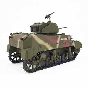 COOLBANK Modèle de <span class=keywords><strong>char</strong></span> léger Stuart M5A1 de l'armée américaine de la Seconde Guerre mondiale à l'échelle <span class=keywords><strong>1</strong></span>/16 avec canon en métal, modèle de <span class=keywords><strong>char</strong></span> RC pour le bricolage, les loisirs et les cadeaux, superbes jouets militaires M - Product Image 4
