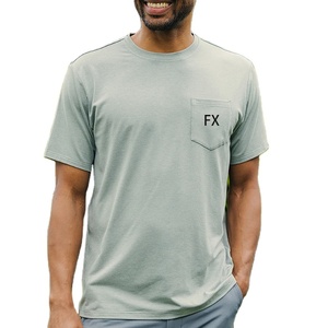 All'ingrosso 100% di bambù degli uomini t-shirt su misura di base t-shirt <span class=keywords><strong>con</strong></span> tasca per gli uomini tessuto fresco in estate - Product Image 1