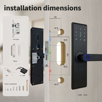 Kunci Pintar Sidik Jari Bluetooth Tuya 5 Cara Buka Kunci Kata Sandi Digital RFID Gagang Pintu Pintar untuk Kamar Tidur