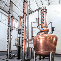 Unité de Distillation en Cuivre Continu CE 2000L pour Vodka Destilador Wodka Plant Pump Gearbox Alcohol Distiller Reflux Column Still