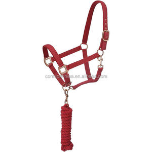 Cabestro de caballo con cuerda de plomo OEM, cuello de cabeza, correas acolchadas suaves, brida de caballo, Halter equino, carreras, ajustable, cómodo - Product Image 3